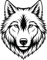 Wolf Logo, Wolf Head Tattoo Vector Silhouette, Fierce Wolf Head Design, Tribal Wolf Tattoo Graphic, Wolf Face Outline Art, Wolf Animal Logo, Black Wolf Silhouette, Wolf Head Cricut Design for T-Shirt