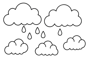 Cloud with Rain Vector Collection