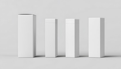 Blank white box mockup on white background. 3d rendering