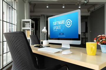 Software update on computer for modish version of device software upgrade