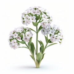 Three clusters of delicate, pale pink flowers on stems.