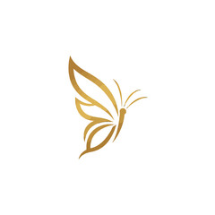 Elegant Gold Butterfly Logo Design