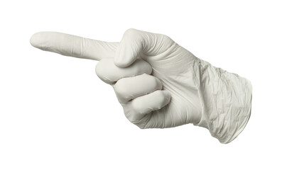 One nitrile medical glove isolated on white