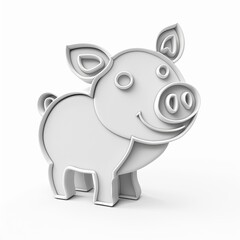 Fototapeta premium Outlined cartoon pig cookie cutter.