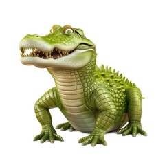 Fototapeta premium Cartoon alligator with an expressive face.