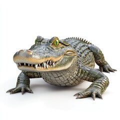 Obraz premium Digital rendering of a small alligator.