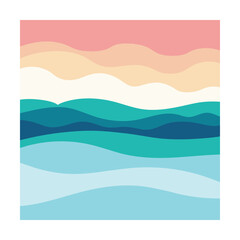 Naklejka premium soft watercolor ocean waves