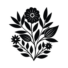 minimalist floral papercut silhouette in bold mono