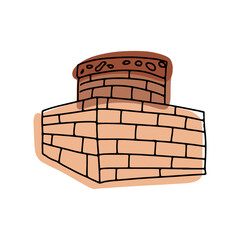 Hidirlik tower, Antalya, Turkey. The famous landmark of Antalya, tourists attraction place, hand drawn vector illustration, line graphics.