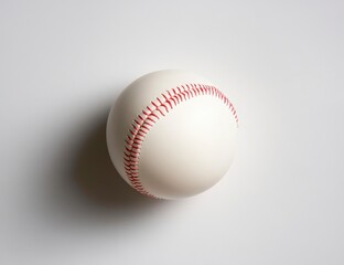 Classic Baseball: A Pristine White Sphere with Red Stitching