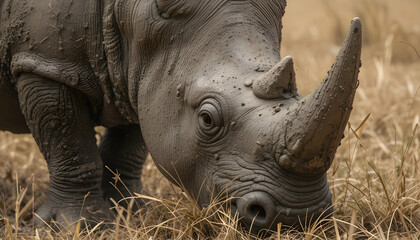 Fototapeta premium White Rhinoceros Wildlife Photography: African Safari Animal