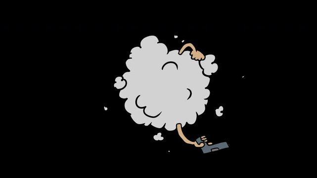 A collection of 4 hand-drawn 2D cartoon fight effects with looping animation on a transparent alpha channel or a green background to choose from