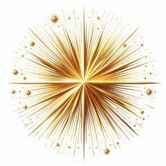 Obraz premium A striking golden starburst design, perfect for adding a touch of elegance and sparkle to any creative project, from holiday themes to luxury branding.