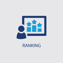 Beautiful man ranking glyph icon vector image