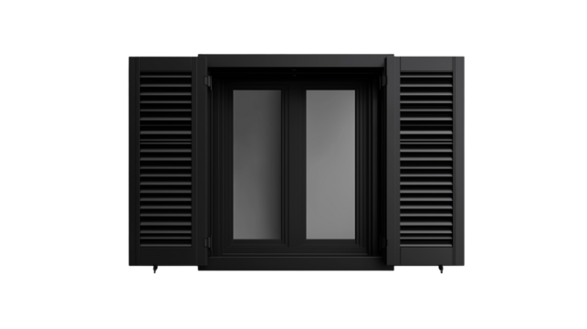 black window isolated on white background , transparent png 