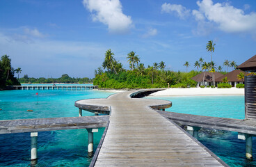 pier view on a maldive island