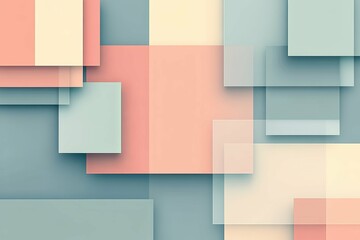Overlapping colored squares creating a simple modern and geometric composition