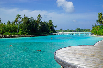 pier view on a maldive island