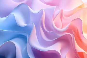 Abstract depiction of flowing fabric with various pastel colors