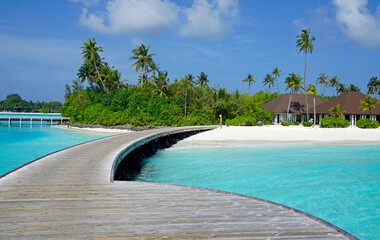 pier view on a maldive island