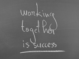 Teamwork leads to success: Written statement emphasizes collaboration and its positive outcome,...