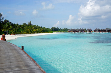 pier view on a maldive island