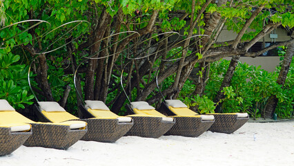 exotic tropical island on the maldives