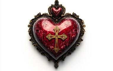 The Sacred Heart and Marian Symbol Isolated on transparent background.