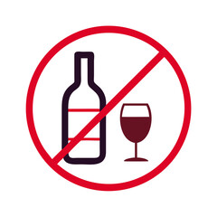 No Alcohol Sign Representing Abstinence from Drinking  