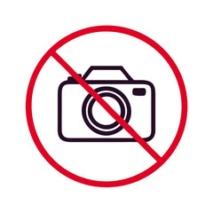 No Photography Sign with Prohibition Symbol  