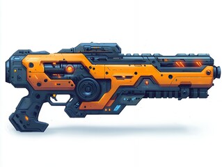 Futuristic Weapon Design Featuring Sleek Lines and Vibrant Colors