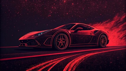 ark red black grainy background, abstract noise texture glowing color gradient shape, poster header banner wallpaper cover design