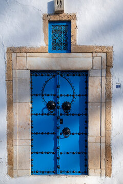 Sidi Bou Said, Tunisia, Africa. A picturesque doorway in town.