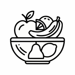 Fruit Bowl Illustration: Apples, Pears, and Oranges

