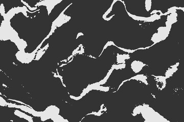 Abstract background texture with destruction effect, ink stains, grunge. Distress overlay, rough dirty wall concept. Black, gray. Worn, torn, weathered effect. Vector background