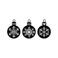 Fototapeta premium Creating Festive Vector Christmas Ornaments: A Guide to Designing Scalable Holiday Ball Graphics with Snowflake Details. 