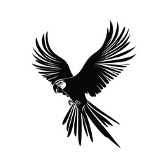 Creating Striking Vector Parrot Silhouettes: Designing Elegant Tropical Bird Graphics in Flight.
