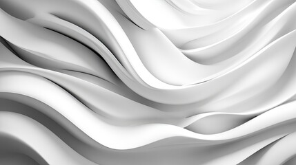 Fototapeta premium Abstract White Fabric Waves Background Texture