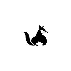 Stylized fox silhouette logo in a bold, minimalist design. Suitable for tech startups, gaming brands, creative agencies, streetwear labels, wildlife-related companies, or personal branding with a fier