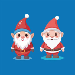 Cute gnomes Santa Claus for Christmas vector art 