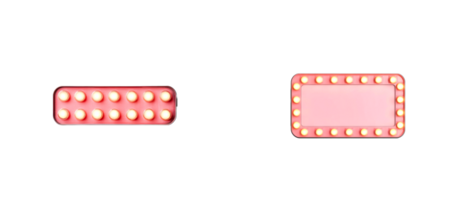 Decorative light signs with vintage style and transparent background