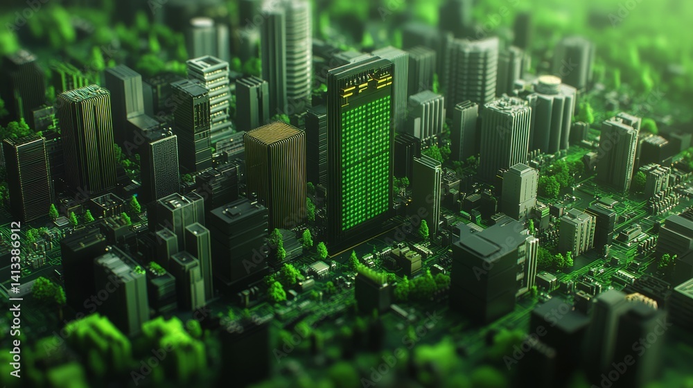 Poster a vast and intricate circuit board pattern embodying the elaborate framework and links of digital co