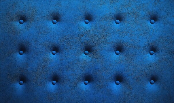 Royal Blue Button Tufted Upholstery Texture Fabric Velvet Furniture Background
