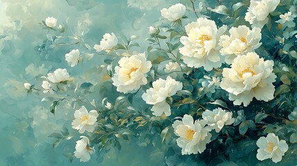 Soft Pastel White Flowers