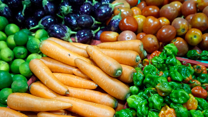 fresh vegetables on a local market on the maldives