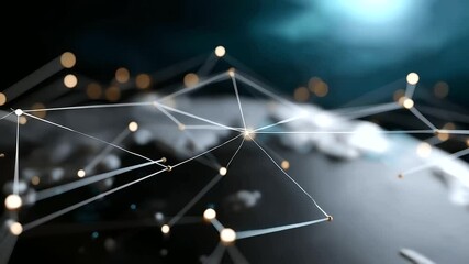 Abstract Global Network Nodes in Fintech and Digital Marketing Systems