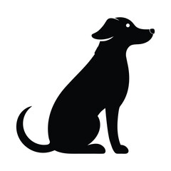 side profile of sitting dog silhouette