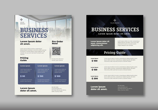 Beige And Blue Modern Corporate Pricing Flyer Template