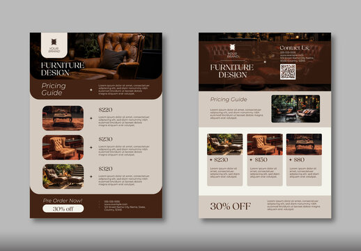Brown And Beige Furniture Design Pricing Flyer