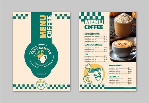 Green And Beige Coffee Shop Menu Layout